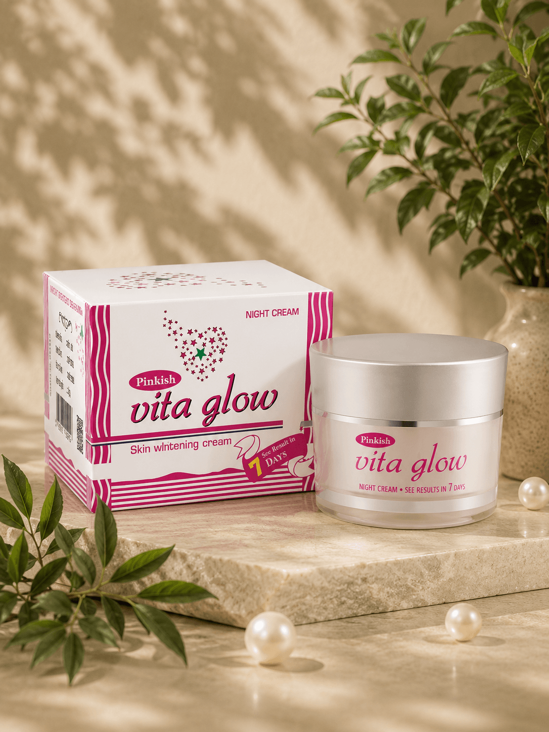 Pinkish Vita Glow Skin Whitening Night Cream